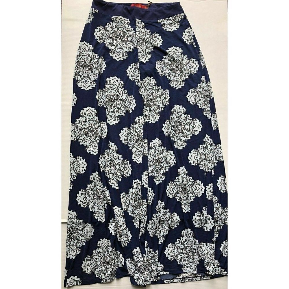 Tigerlily Blue Indigo Wide Leg Printed Pants - Picture 2 of 11